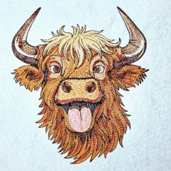 Goofy Highland Cow Face