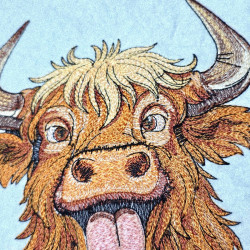 Goofy Highland Cow Face