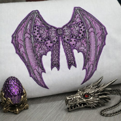Gothic Purple Dragon Wing Bow Applique