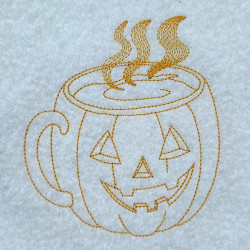 Halloween Pumpkin Mug Line Art