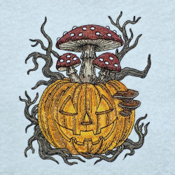 Halloween Pumpkin With Mushrooms