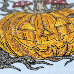Halloween Pumpkin With Mushrooms
