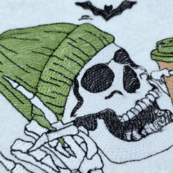 Halloween Skeleton With Coffee