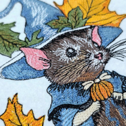 Halloween Witch Mouse With Pumpkin