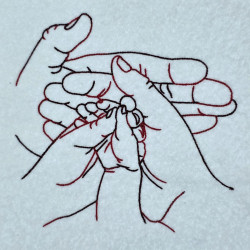 Hands Of Loving Family Line Art