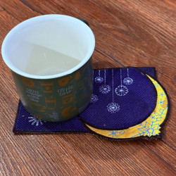 Hanging Snowflakes with Crescent Moon Mug Rug