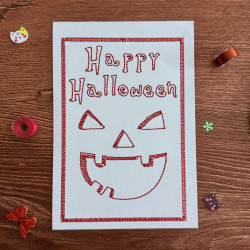 Happy Halloween Pumpkin Face Cardstock