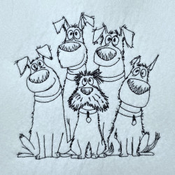 Happy Hound Crew Line Art