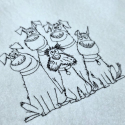 Happy Hound Crew Line Art