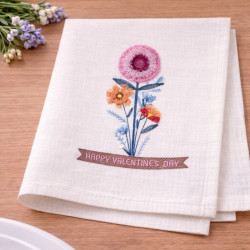 Happy Valentines Day Floral Fringe Design