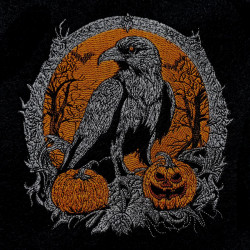 Haunted Raven And Pumpkins Frame