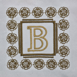 Heirloom Rose Frame Monogram Letter B