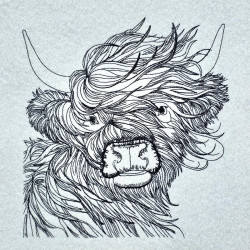 Highland Cow Line Art