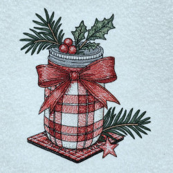 Holiday Mason Ribbon Jar