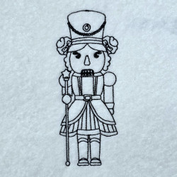 Holiday Nutcracker Girl Line Art