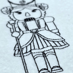 Holiday Nutcracker Girl Line Art