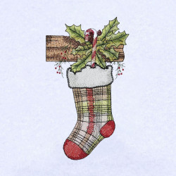 Holly And Candy Cane Stocking