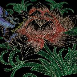 Humming Bird Floral Panel One