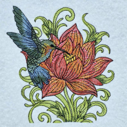 Humming Bird Garden Floral Panel One