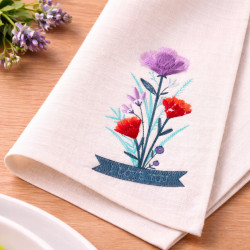 I Love You Floral Embroidery Fringe Design