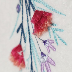I Love You Floral Embroidery Fringe Design