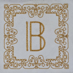 Intricate Lace Frame Monogram Letter B