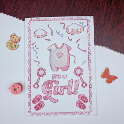 Its A Baby Girl Cardstock