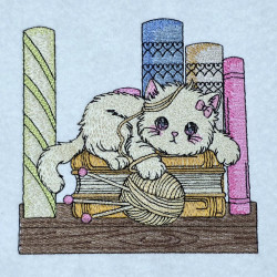 KItten Playing With Yarn Bookshelf 