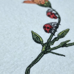 Ladybug On Flower Stem