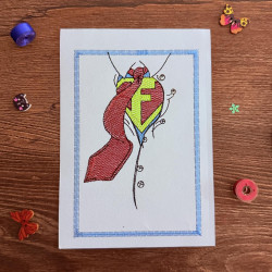 Letter F Heart Ribbon Cardstock