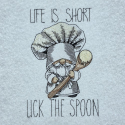 Life Is Short Lick The Spoon Gnome Quote