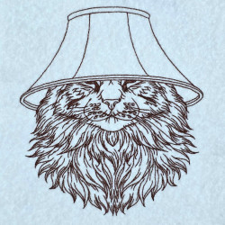 Lion With Lamp On Head Line Art