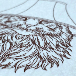 Lion With Lamp On Head Line Art