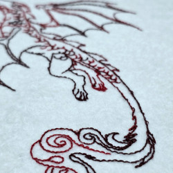 Lunar Dragon Line Art