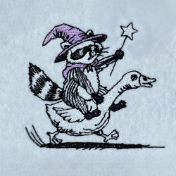 Magician Raccoon Riding Duck