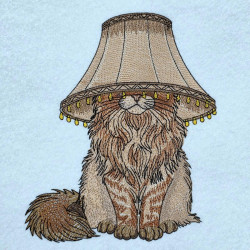 Maine Coon Cat Wearing A Lampshade