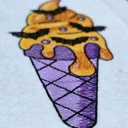 Melting Halloween Ice Cream Cone With Bats