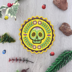 Mexican Skull Lace Edge Coaster