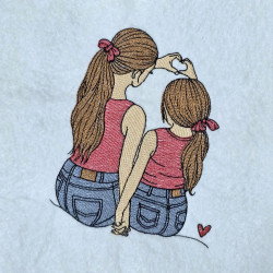 Mom And Daughter Making Heart