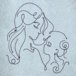 Mother And Baby Bond Line Art