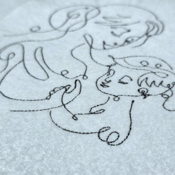 Mother And Baby Embrace Line Art