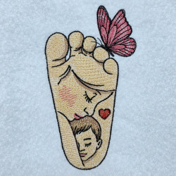 Mother And Baby Footprint Portrait