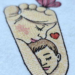 Mother And Baby Footprint Portrait