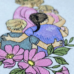 Mother Children Sweet Embrace