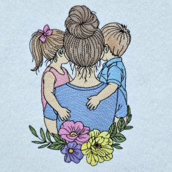 Mother With Children Love Moment