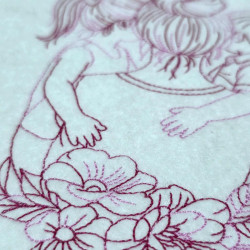 Mother With Children Love Moment Line Art