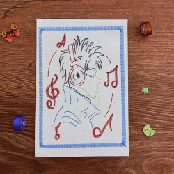 Music Lover Headphones Cardstock