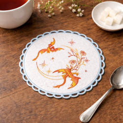 Mystic Dragon Sky Lace Edge ITH Coaster