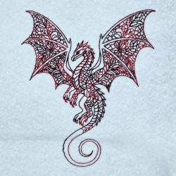 Mystical Dragon Line Art