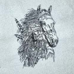 Native American Man And Horse